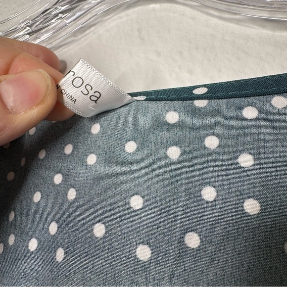 Sherosa‎ Dark Green and Polka Dot Tiered Peasant Mini Short Dress Womens Size XL - Picture 3 of 8